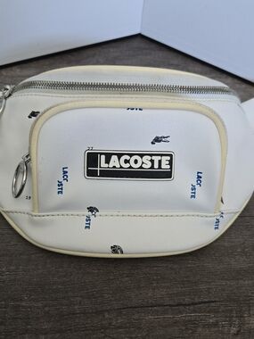 Lacoste Men's LCST Fanny Pack (specifically style code NH3325LV)  white coated